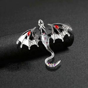 GRAY FLYING DRAGON PIN / BROOCH